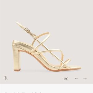 Bared Footwear Godwit Gold Leather Strappy Heeled Sandals